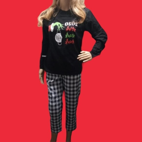 NWT - STINK STANK STUNK Graphic COVID T-Shirt w/capri Pants SET (M, L or XL) - Picture 2 of 10